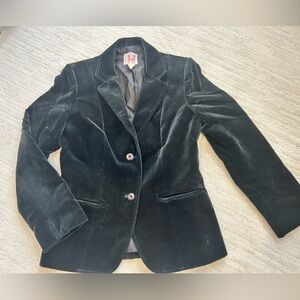 Vintage 60s/70s Black Velvet Cotton Blazer by Mr. Leonard size S/M